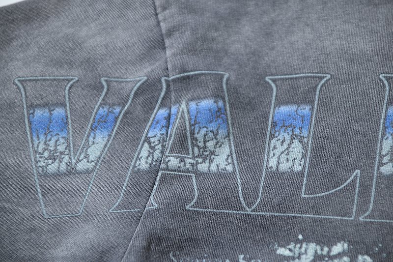 VALE USA Washed Black Graphic T-Shirt — detail