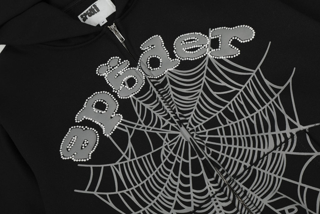 Sp5der Spider-Web Zip Hoodie & Jogger Matching Set — detail