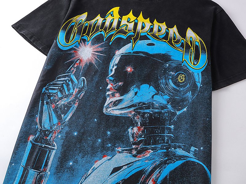 Godspeed E Pluribus Unum Washed Black Graphic T-Shirt — detail