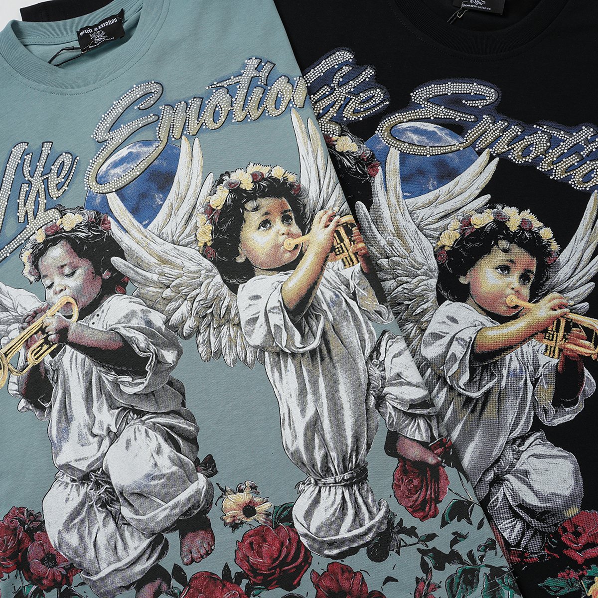 MIXED EMOTION Angel Rose Graphic Short-Sleeve T-Shirt — detail