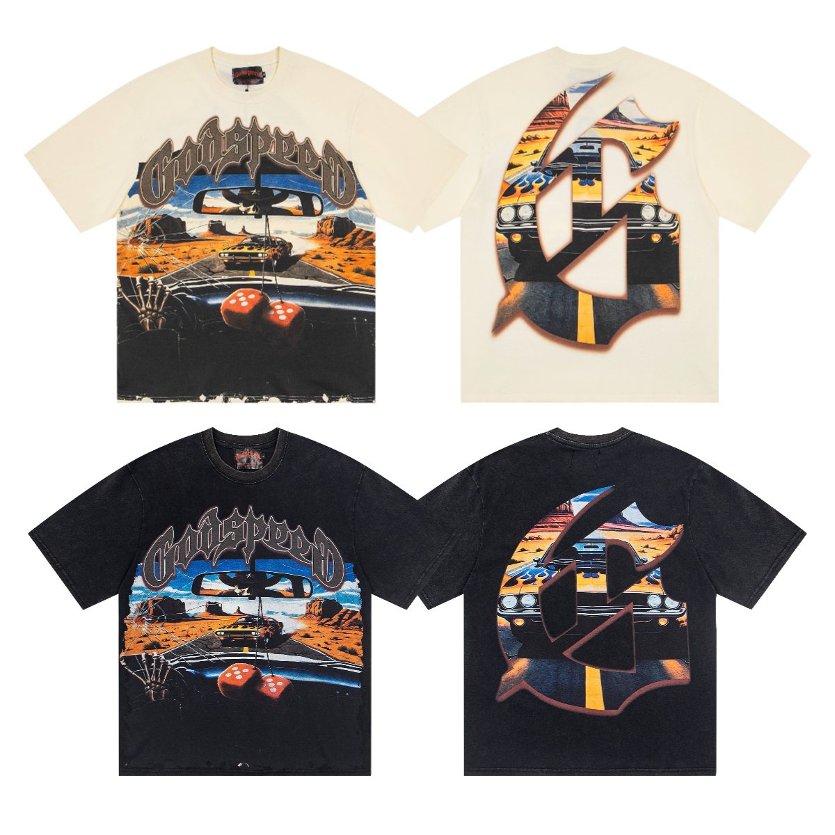 Godspeed Car & Dice Graphic T-Shirt — comparison