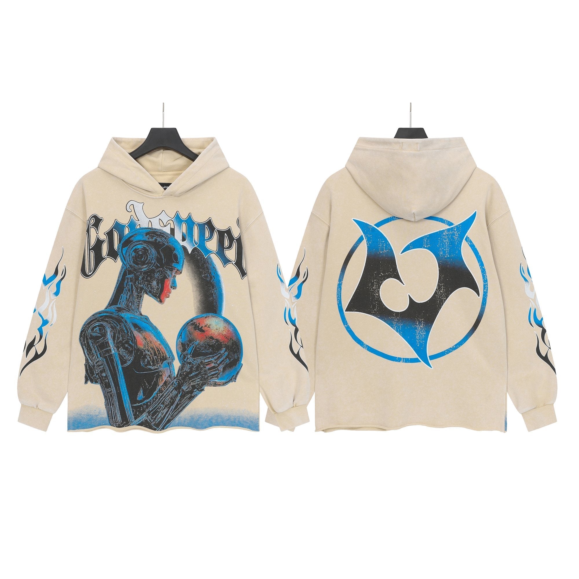 Godspeed Robot Skull Flame Graphic Hoodie — hero